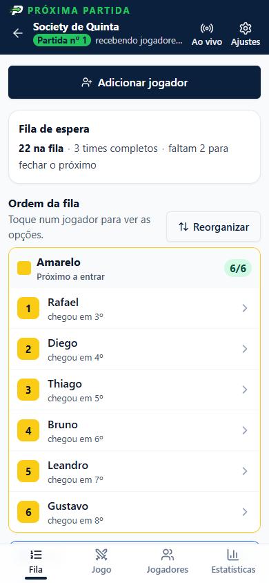 Fila de chegada
