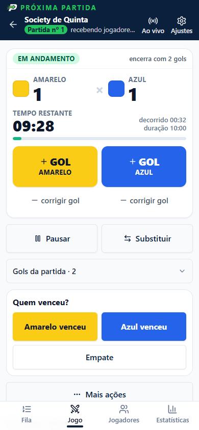 Cronômetro e placar